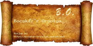 Bocskár Orsolya névjegykártya